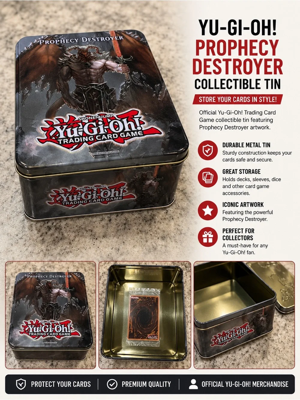 Yu-Gi-Oh! Cards & Prophecy Destroyer Collectible Tin - Black/Brown
